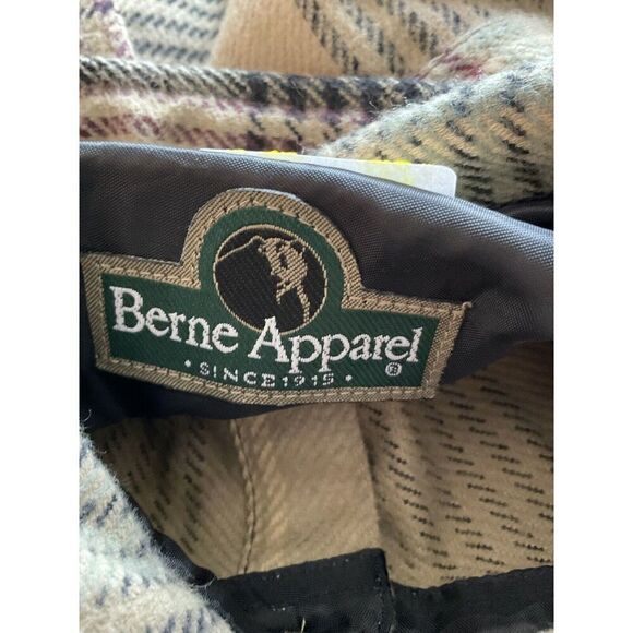 Berne Mens Plaid Slate 100% Cotton Flannel Shirt Jacket Button Down Large - Picture 9 of 10